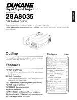 Preview for 1 page of Dukane ImagePro 28A8035 Operating Manual