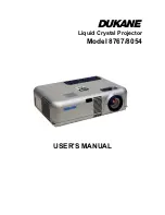 Preview for 1 page of Dukane ImagePro 8054 User Manual