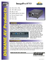 Preview for 1 page of Dukane ImagePro 8753 Specifications