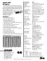 Preview for 2 page of Dukane ImagePro 8943 Specifications