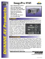 Preview for 1 page of Dukane ImagePro 8945 Specifications