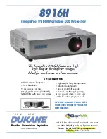 Dukane Portable LCD Projector ImagePro 8916H Specifications preview