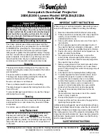 Dukane SunSplash SP2123A Operator'S Manual preview