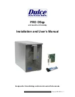 Предварительный просмотр 1 страницы Dulce systems PRO DSqp Installation And User Manual