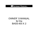 Предварительный просмотр 1 страницы Duncan BASS 400 X 2 Owner'S Manual