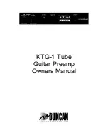 Duncan KTG-1 Tube Owner'S Manual preview