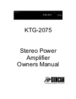 Предварительный просмотр 1 страницы Duncan KTG-2075 Owner'S Manual