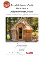 Dundalk LeisureCraft Kota Sauna Assembly Instructions Manual preview