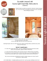 Preview for 43 page of Dundalk LeisureCraft Panoramic Barrel Sauna Assembly Instructions Manual