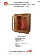 Dundalk LeisureCraft Western Red Cedar Indoor Cabin Sauna Assembly Instructions Manual предпросмотр