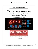 DUNIWAY Stockroom Terranova 960 Instruction Manual preview