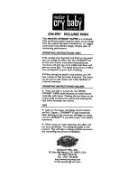 DUNLOP CRYBABY EW-95V Operating Instructions preview