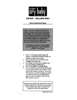 Preview for 2 page of DUNLOP CRYBABY EW-95V Operating Instructions