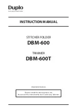 Duplo DBM-600 Instruction Manual preview