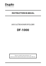 Preview for 1 page of Duplo DF-1000 Instruction Manual