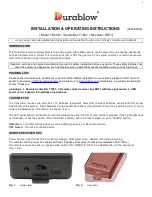 Preview for 1 page of Durablow TR2001 Installation & Operating Instructions Manual