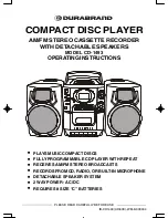 Preview for 1 page of Durabrand CD-1493 Operating Instructions Manual