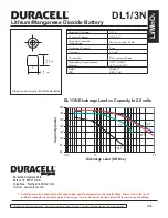 Duracell Lithium/Manganese Dioxide Battery DL1/3N Specification Sheet preview