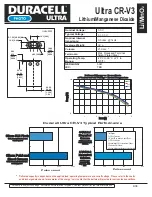 Duracell Lithium/Manganese Dioxide Ultra CR-V3 Specification Sheet preview