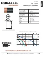 Duracell MN 1300 Specification Sheet preview