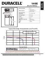 Preview for 1 page of Duracell Zinc Air Battery 146E Specification Sheet