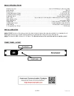 Предварительный просмотр 2 страницы DuraComm HE1U-5012-MU Owner'S Manual