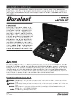 Предварительный просмотр 1 страницы Duralast 80-375 Operating Instructions And Parts Manual