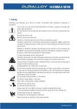 Preview for 3 page of Duralloy 140MMA MINI Operation Manual