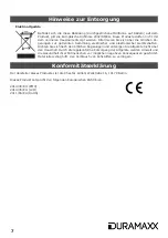 Предварительный просмотр 7 страницы Duramaxx 10028070 Manual