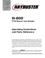 Preview for 3 page of DuraTech Industries HAYBUSTER H-800 Operating Instructions And Parts Reference