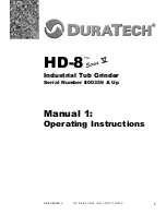 Preview for 9 page of Duratech HD-8 V Series Operating Instructions Manual