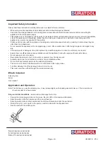 Preview for 2 page of Duratool DT000472 User Manual