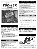 Preview for 1 page of Duratrax ESC–15K Operating Instructions