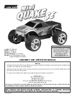 Duratrax Mini Quake SE Assembly And Operation Manual предпросмотр