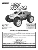 Duratrax Mini Quake Assembly And Operation Manual предпросмотр