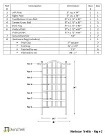 Предварительный просмотр 2 страницы DuraTrel Melrose Trellis 11191 Assembly Instruction Manual