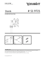 DURAVIT Starck S1 9721 Installation Instructions Manual preview