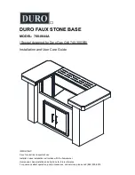 Preview for 1 page of Duro FAUX STONE BASE 780-0644A Installation And User Care Manual