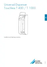 Durr Dental Touchless T 1000 Installation And Operating Instructions Manual preview