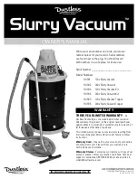 Preview for 2 page of Dustless Slurry Vacuum Series Owner'S Manual