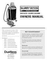 Dustless Slurry Vacuum Owner'S Manual preview