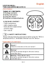 Preview for 3 page of Dutch originals BTE10 User Manual