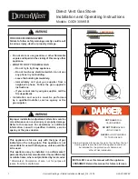 Предварительный просмотр 1 страницы DutchWest OXDV30NVSB Installation And Operating Instructions Manual