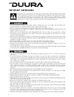 Предварительный просмотр 4 страницы DUURA DI452B Service, Installation, And Instruction Manual