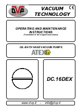 DVP DC.16DEX Operating And Maintenance Instructions Manual предпросмотр