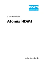 Предварительный просмотр 1 страницы DVS Atomix HDMI Installation Manual