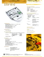 DVS Car DVD Loader DSV-810 Specification Sheet предпросмотр