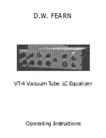 DW FEARN VT4 Operating Instructions Manual preview