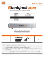 Предварительный просмотр 1 страницы DW Blackjack Mini DW-BJMINI12T Quick Start Manual