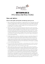 Dwights Outdoors ENTERPRISE 2 Pitching Instructions preview